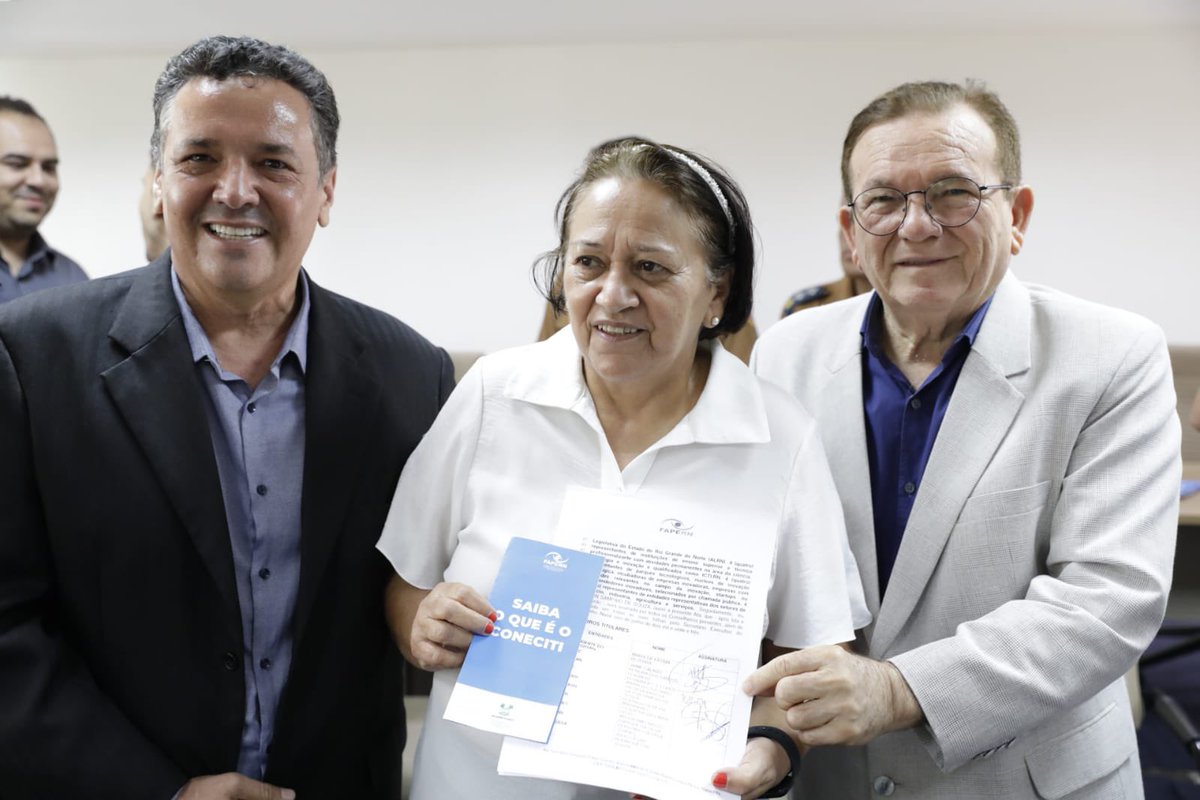 fatimabezerra's tweet photo. Participamos hoje da cerimônia de posse dos membros do Conselho Estadual de Ciência, Tecnologia e Inovação (CONECITI), que delibera sobre a Política Estadual de CTI no RN e do qual tenho a honra de assumir como atual presidente.

+ https://t.co/rSCXGGqxtd