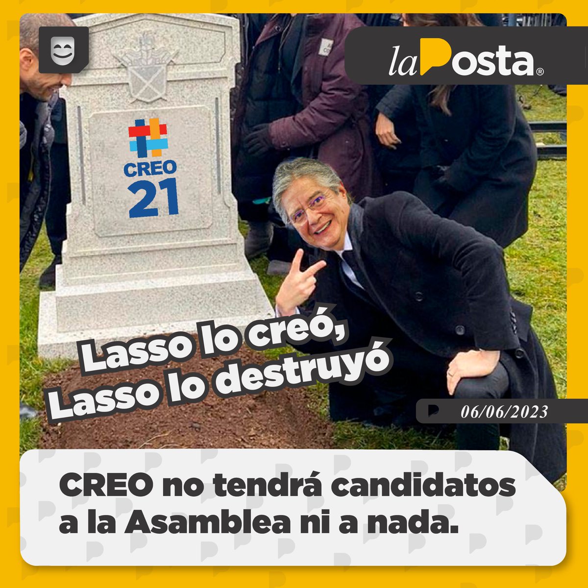 ¿Cómo pasar de Gobierno a la nada? Guillermo Lasso descubrió la fórmula para matar a un movimiento. Para estas elecciones, CREO no tendrá ningún candidato.