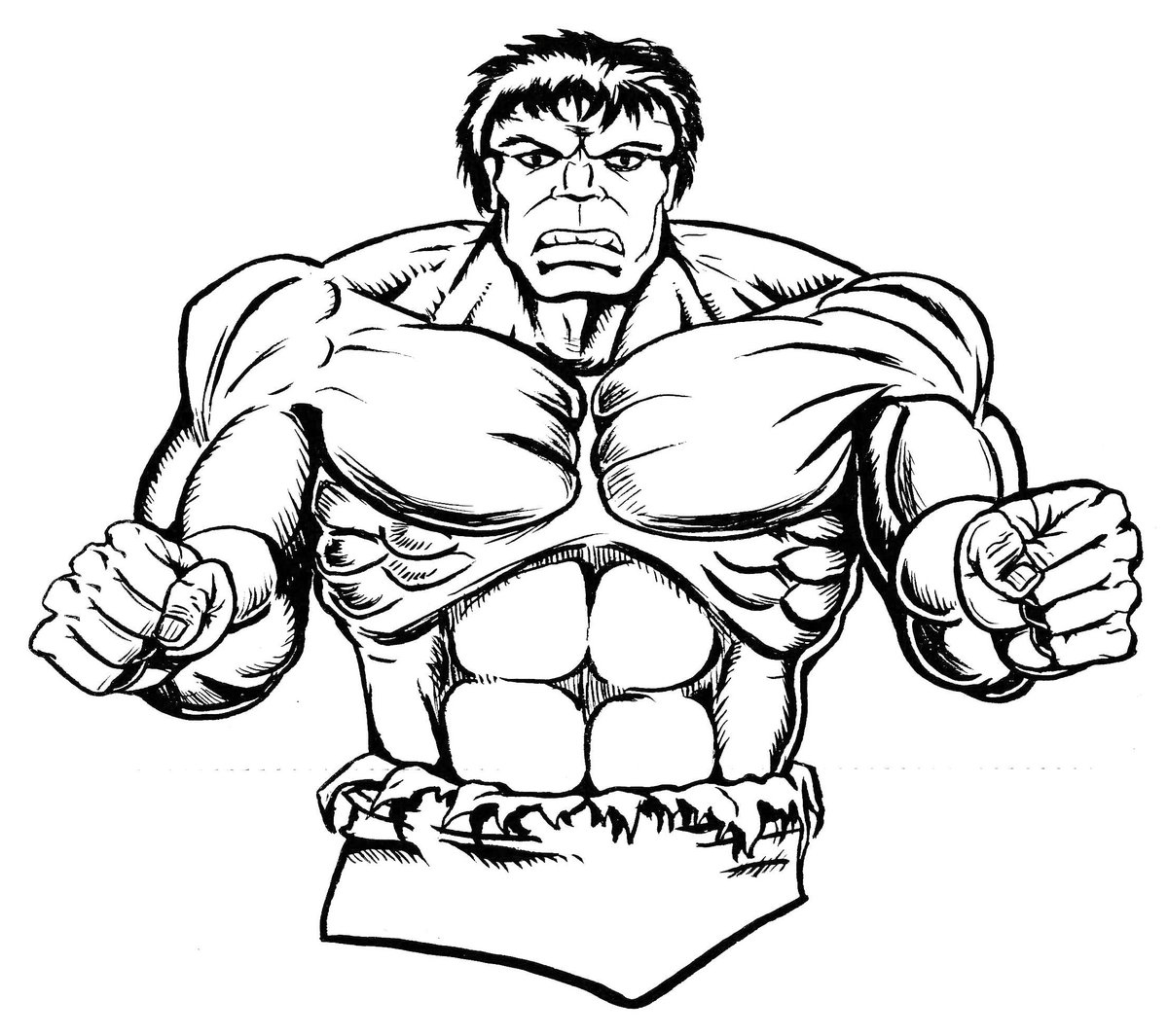 Here's some prototyping artwork when I was developing merchandise artwork for Marvel Mania restaurants, Ol' Greenskin himself, the Incredible Hulk!