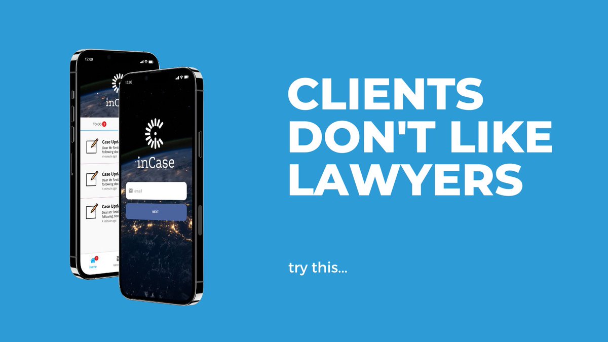 Clients don't like lawyers...

Try this...

hubs.ly/Q01SvGXk0

#inCase #LawApp #LegalApp #LawTech #LegalTech