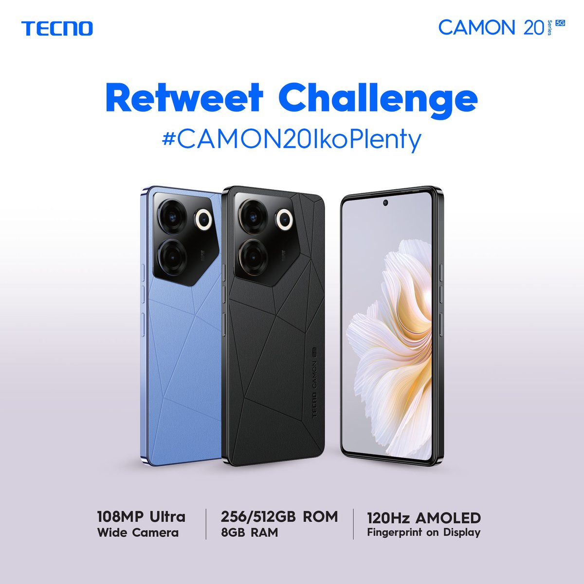TecnomobileTZ's tweet image. Kumekucha! Retweet Challenge 🔔

Wakwanza kufikisha retweets 1,500 atakua amejishindia CAMON 20 kutoka kwetu

1. Kumbuka kuweka #CAMON20ikoplenty
2. Follow page yetu na Tag @TecnomobileTZ 
3. Andika ujumbe mfupi wa ushawishi katika kuipata CAMON 20

Soma vigezo na masharti 👇👇