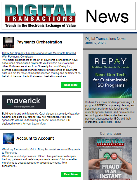 DTPaymentNews's tweet photo. Today’s Digital Transactions News: New Vaults Emerge to Ease Payments Complexity; Worldpay, Volt in A2A Deal; 80% Use a P2P Payment App
https://t.co/fi0vsr23vZ
#payments #paymentsorchestration #paymentscomplexity #accounttoaccountpayments #P2Ppayments #consumers #openbanking https://t.co/cy6xoiNlOf