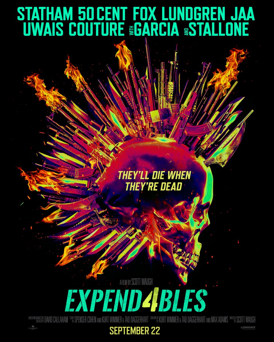 EXPEND4BLES (@expendables) on Twitter photo They'll die when they're dead. #Expend4bles trailer tomorrow. They'll die when they're dead. #Expend4bles trailer tomorrow.