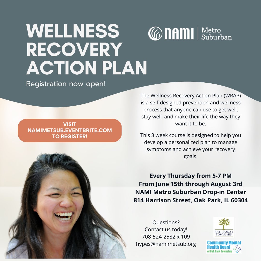 WRAP is back! The Next Wellness Recovery Action Plan (WRAP) program begins on June 15th! Click here to learn more: namimetsub.org/recovery-progr…
