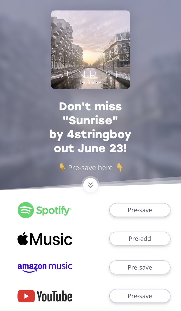 You can presave my first single ‘Sunrise’ releasing on June 23rd 😇

Follow the link here to pre save ready for release day, it helps me out a lot 🧡

bfan.link/4str-sunrise