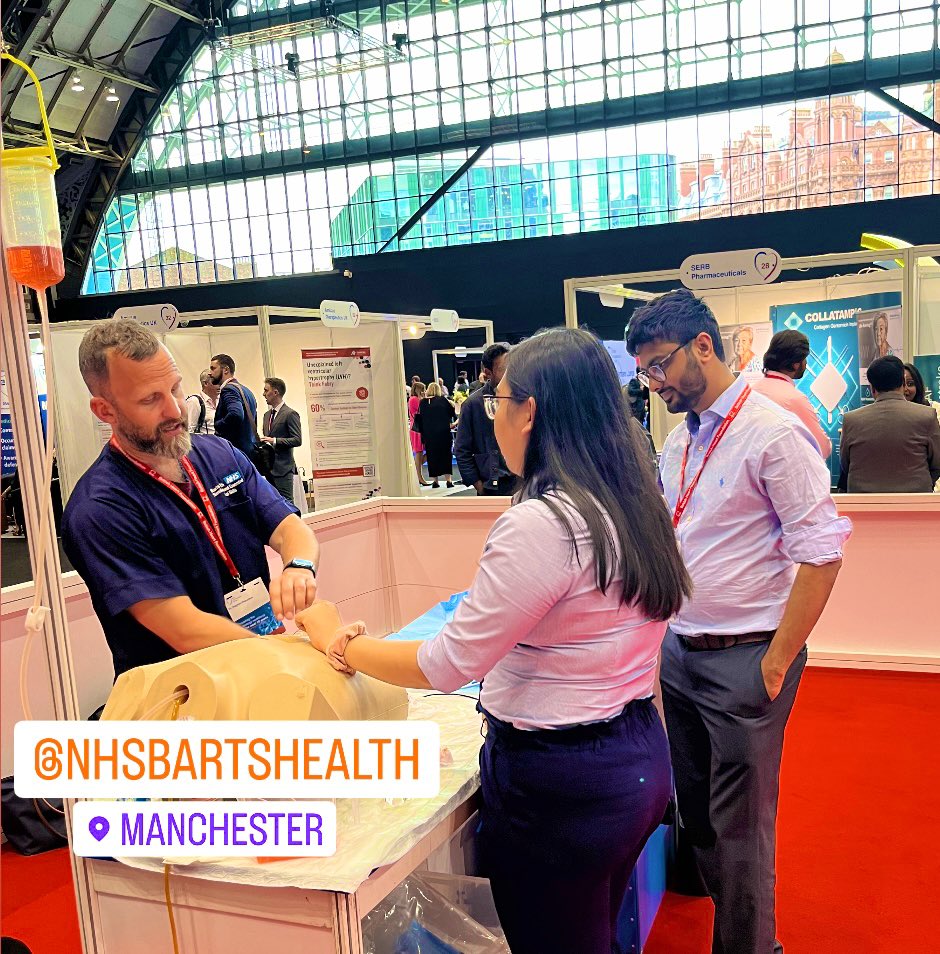 Two @BartsHospital stations at the #BCS2023 simulator village. Exciting experience as  pericardiocentesis trainer with my colleagues <a href="/rohiniram90/">Rohini Ramaseshan</a> and A Tyrlis. Thanks to our Medical Site Lead for Simulation <a href="/DrSteveHamshere/">Stephen Hamshere</a> for this opportunity. <a href="/BritishCardioSo/">British Cardiovascular Society</a> <a href="/BartsIntervGrp/">Barts Interventional Group (B.I.G.)</a>