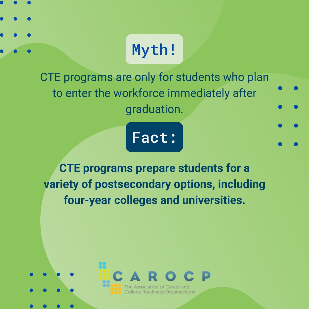 CTE graduates often have a competitive edge in the job market due to their hands-on experience and industry connections. #CAROCP