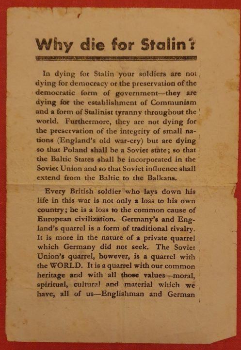 JWranglerood's tweet photo. @robertsepehr @bennyjohnson German flyers dropped down on British soldiers during WW2.   
We can't say they didn't try to tell them. https://t.co/aL326GBql0