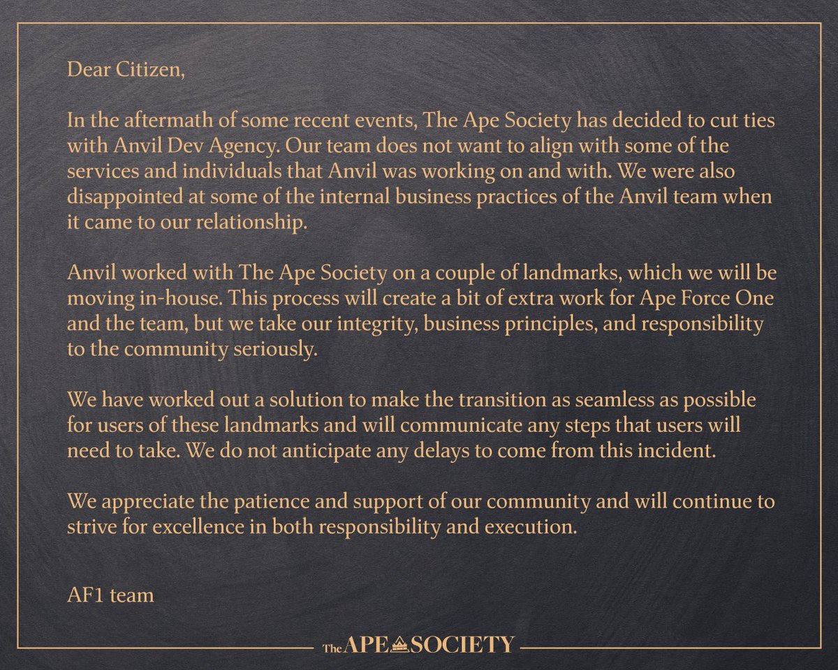 the_ape_society's tweet image. Very important updates from AF1:

medium.com/@theapesociety…