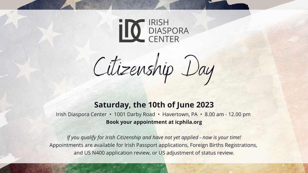 🇮🇪🇺🇸 Citizenship Day: This Saturday, June 10th 🇮🇪🇺🇸 Do you have a grandparent born on the island of Ireland? If you answered yes, then you are eligible to apply for Irish Citizenship (through a Foreign Birth Registration).