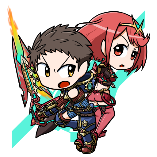ホムラ(ゼノブレイド2) ,レックス(ゼノブレイド2) 「これは参戦するなら絶対レックスがプレイアブルだと思って描いたレックス&ホムラ」|森葉樹🌲shin-you-juのイラスト