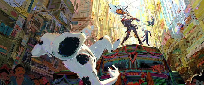 Some concepts for Pavitr's world done on #AcrossTheSpiderVerse