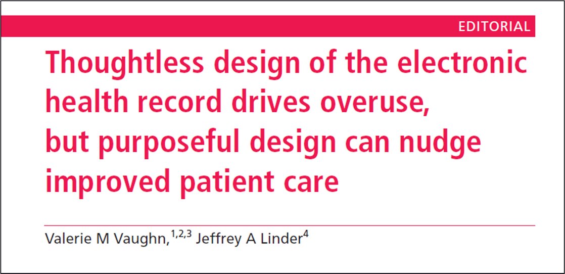 jeffreylinder's tweet image. I also have a related editorial with @ValerieVaughnMD that a lot of the environment we "swim" in hasn't been thoughtfully designed at all.

#HVMC2023

qualitysafety.bmj.com/content/27/8/5…