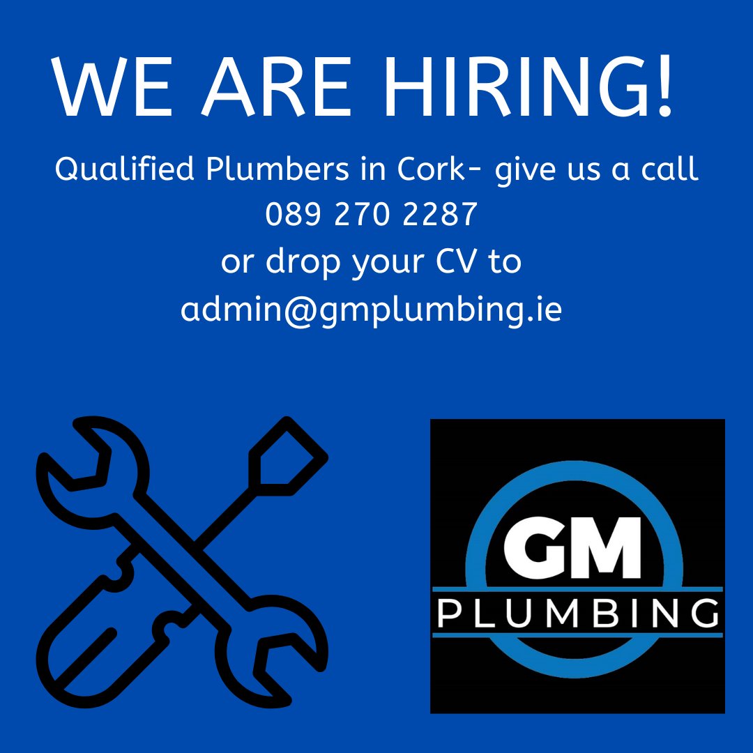 #Cork #corkbusiness #corkplumbers #plumbers #plumbing #hiring #newjob #opportunities