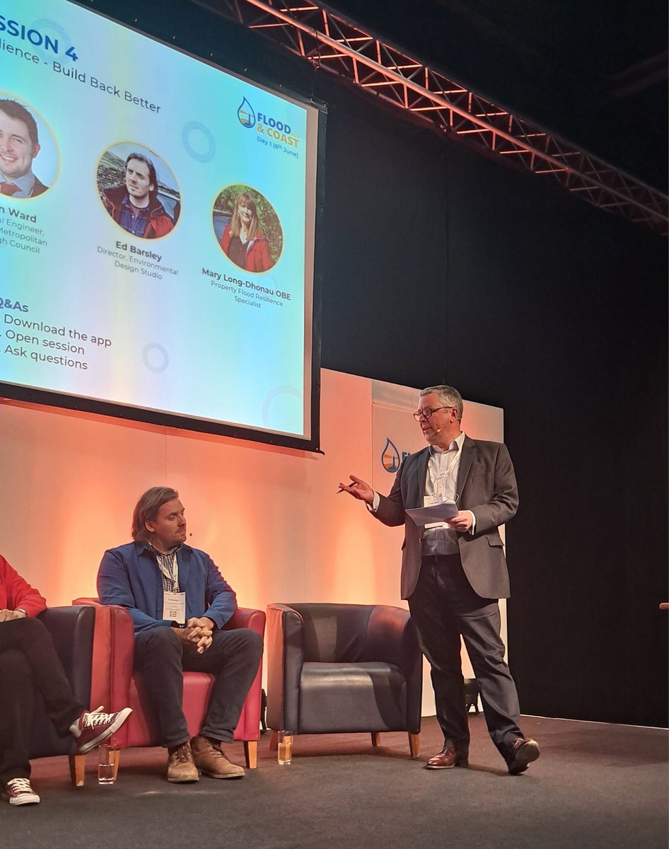 floodre's tweet photo. Flood Re CEO Andy Bord chairing the Property Flood Resilience – Build Back Better session this afternoon at @floodandcoast #LetsBuildBackBetter https://t.co/3YEPbIauxv