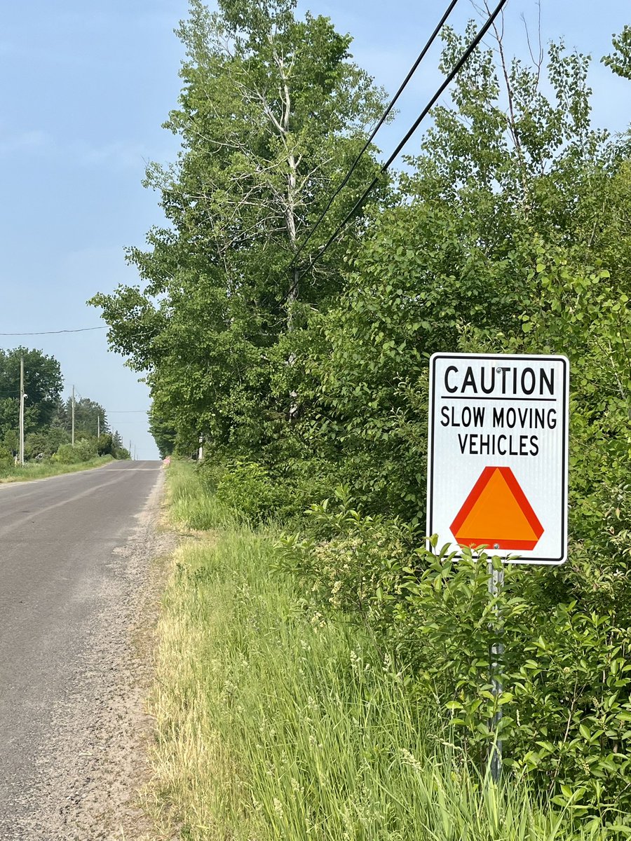 StephanieVanth1's tweet photo. Townships across Algoma District have been busy installing signs to warn drivers of slow moving vehicles sharing the road - really great work, some done in collaboration with the Algoma @OntarioFarms! #farmnorth https://t.co/ZyTWv4HMGB