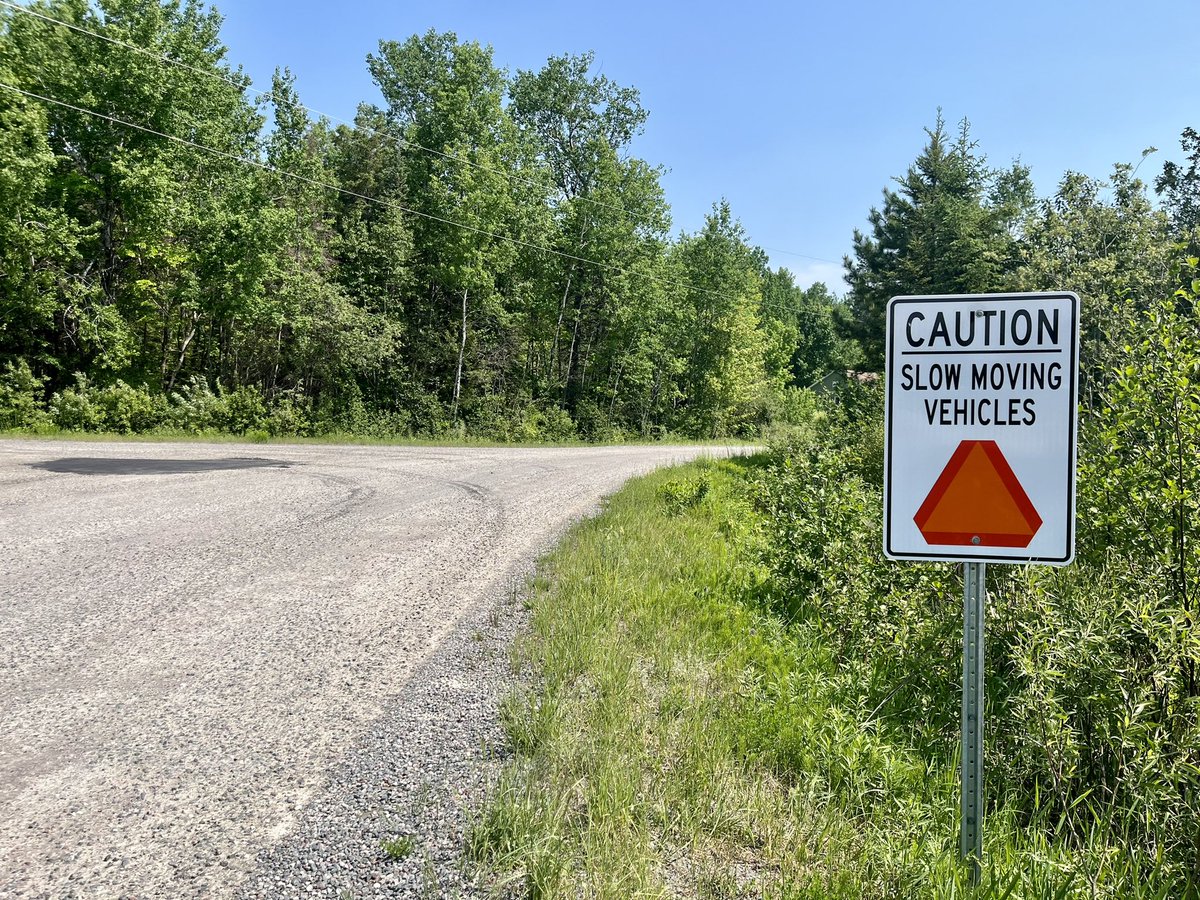 StephanieVanth1's tweet photo. Townships across Algoma District have been busy installing signs to warn drivers of slow moving vehicles sharing the road - really great work, some done in collaboration with the Algoma @OntarioFarms! #farmnorth https://t.co/ZyTWv4HMGB