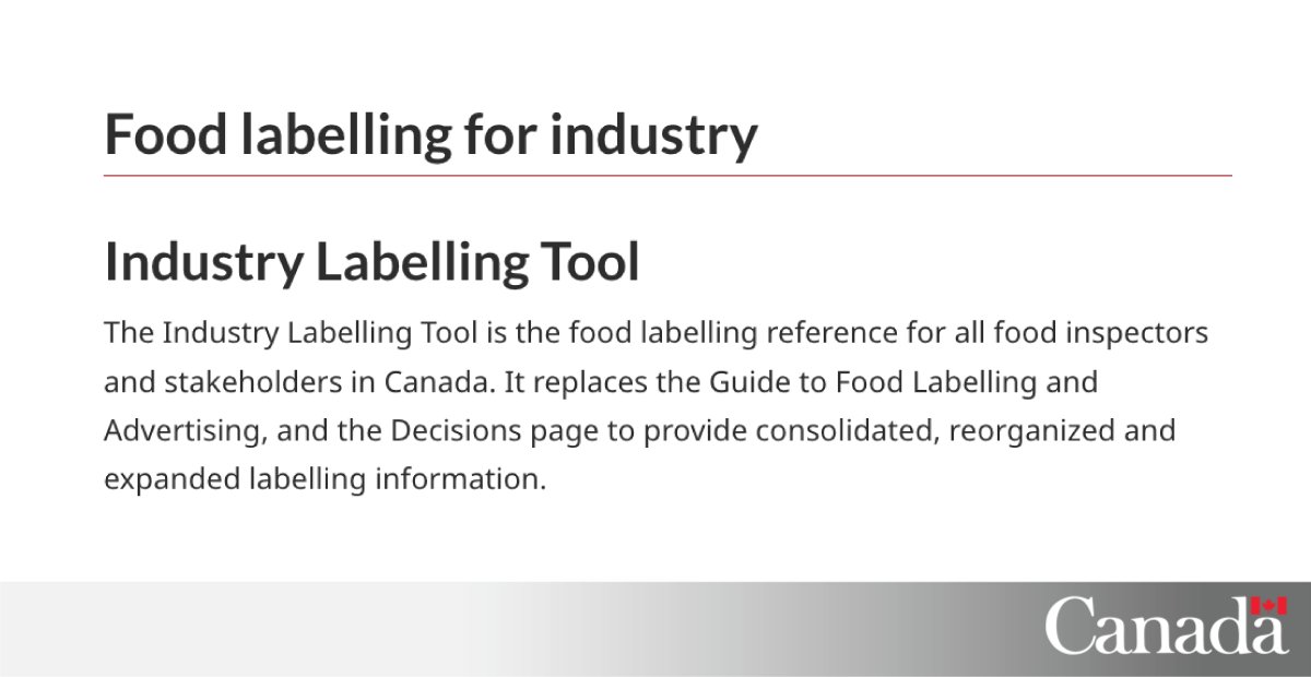 Our Industry Labelling Tool is THE reference for all food inspectors and stakeholders. 📓 It provides information on food labelling requirements, advertising and more!

Check it out : bit.ly/3MUOwey