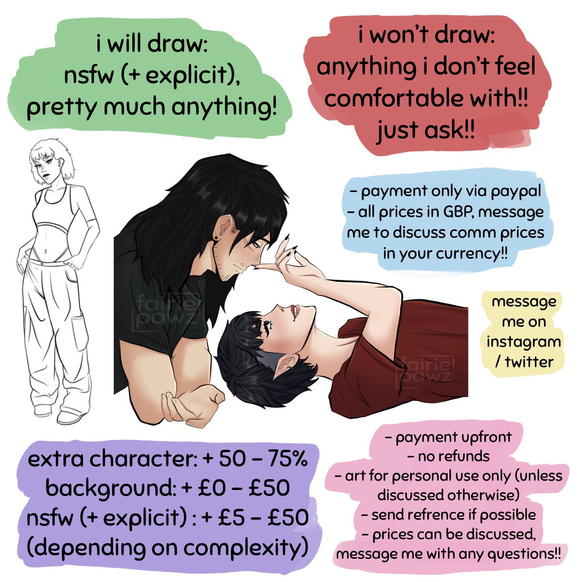 finally got around to putting together my commission info 🫶

all money goes toward me saving up to move out!! :3

#commsopen #commissionsopen #commissions