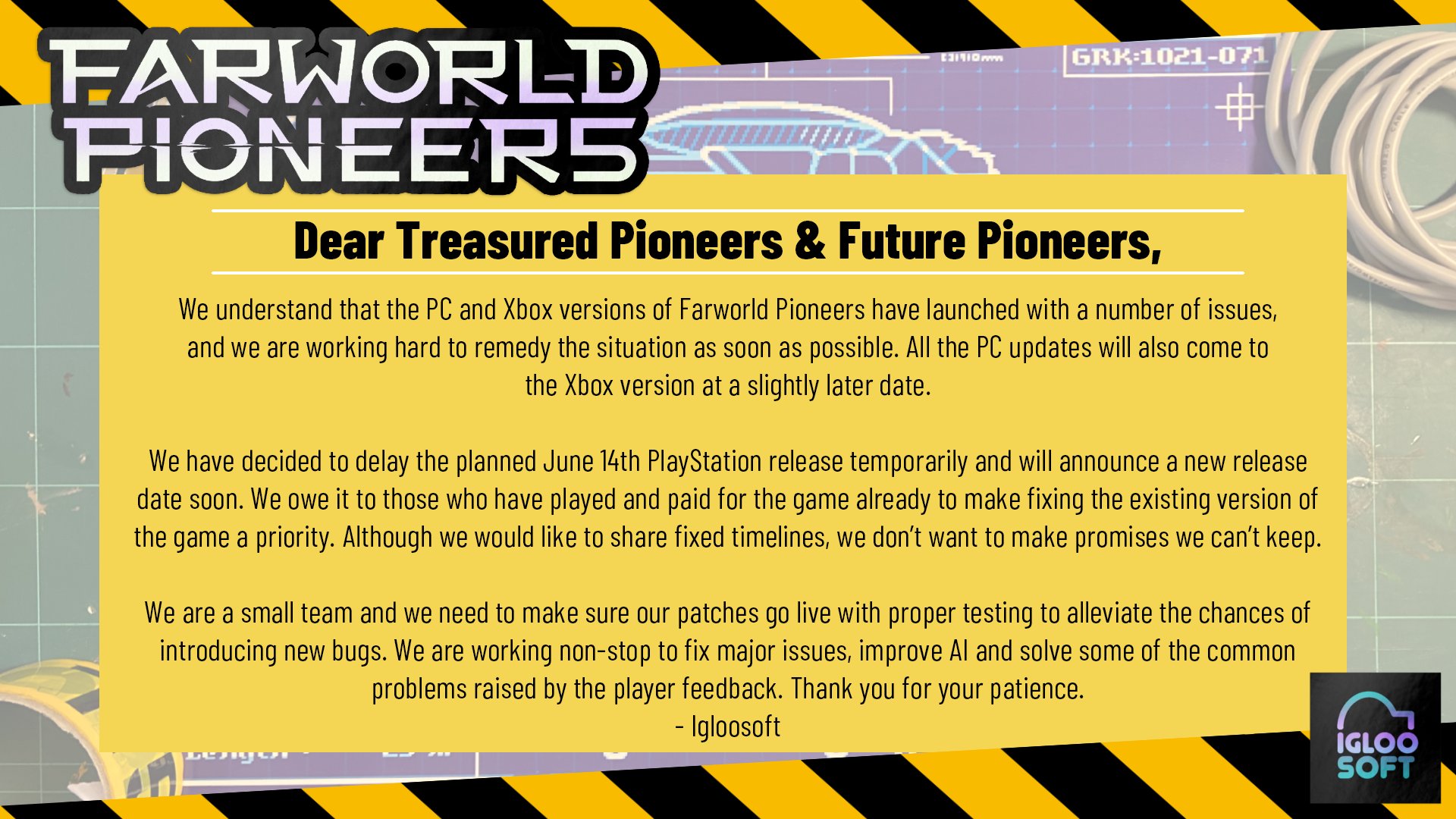 Igloosoft update on Farworld Pioneers - 06/06/23.