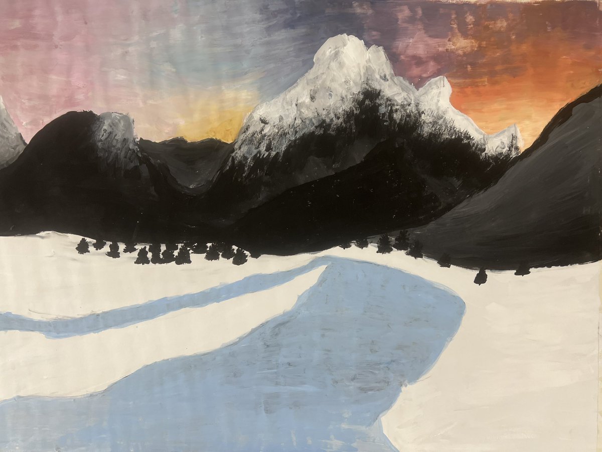 Grade 9 Acrylic Landscape Painting from Mr. Ostropolec class. Great work <a href="/tdhstitans/">TDHS</a>