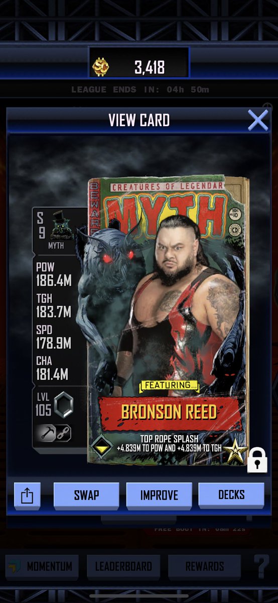 Pro Bronson event card done. RD was way easier than RTG damn. GG everyone who got the event card #WWESuperCard