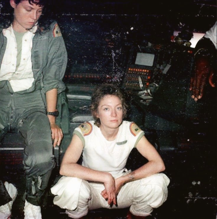 Actresses Sigourney Weaver and Veronica Cartwright on the set of Ridley Scott's ALIEN (1979)

Digging that hot stare of Weaver's here. 🔥 

#OnTheSet 🎞
#BehindtheScenes 
#ALIEN #Film #Movies