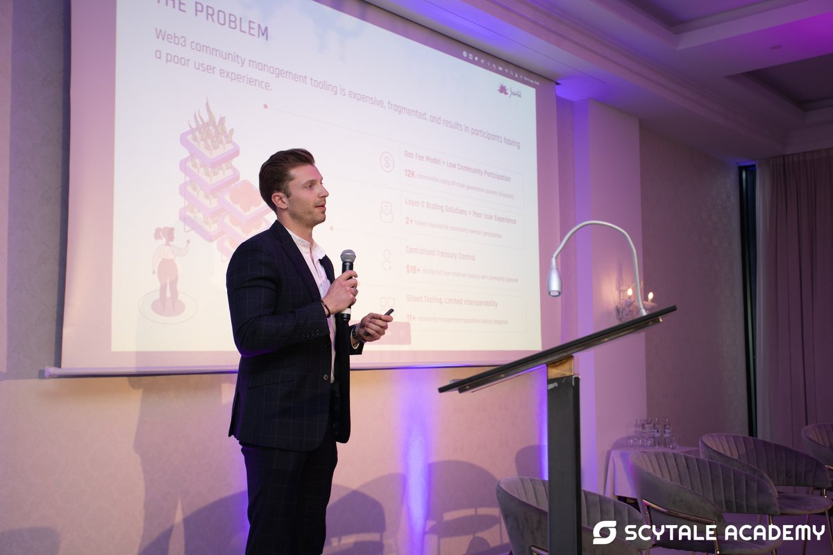 scytaledigital's tweet image. 1/ @societal_xyz is an EVM-compatible app chain designed for the creation and management of DAOs. Societal serves as a DAO tooling solution where you can organise, govern, and grow on-chain communities. #scytaleacademy #decentralizedlugano