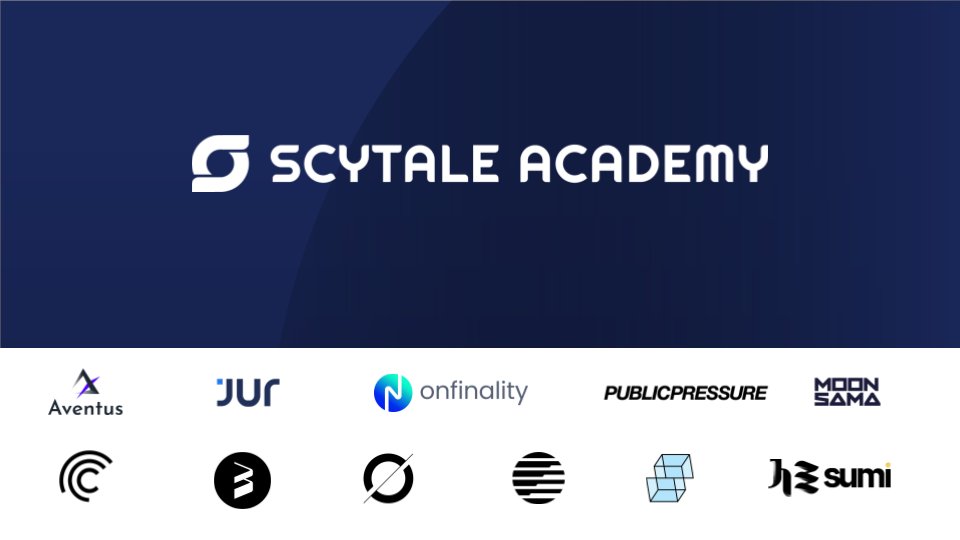 scytaledigital's tweet image. 5/ A huge thank you to: @AventusNetwork @JurProject @OnFinality @jointhepressure @MoonsamaNFT @centrifuge @Web3foundation @OdysseyCreator @ZeitgeistPM @SignumGrowth @SumiNetwork @cujoramirez #scytaleacademy #decentralizedlugano