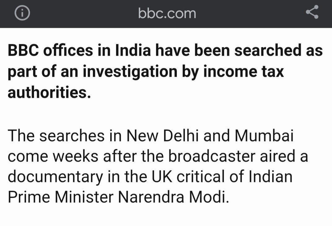 When the Income Tax raided BBC office in #India, they published an article insinuating that it's a vendetta after airing their (fake) documentary, while fully knowing that BBC has evaded taxes.

This is not a tax issue anymore. This is a perjury (close to) & playing victimhood.
