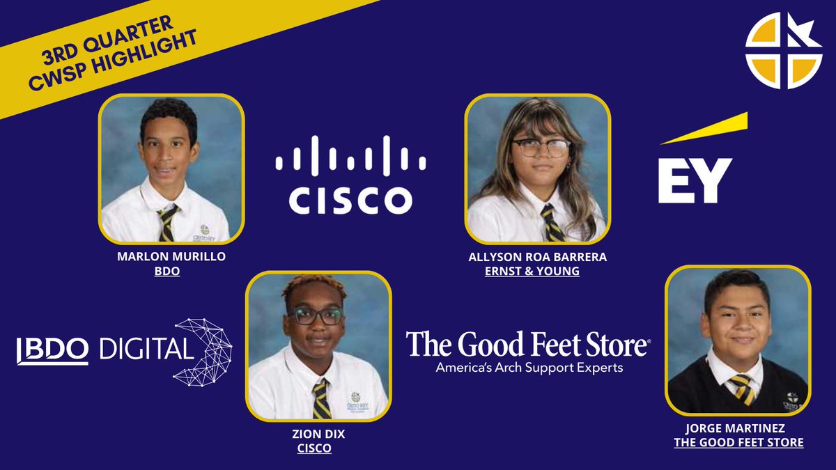 Congratulations to our 3rd Quarter CWSP Workers! We are thrilled to honor Marlon Murillo at @BDO_USA, Allyson Roa Barrera at @EU_US, Jorge Martinez at @GoodFeetGroup, & Zion Dix at @Cisco for showing exceptional dedication, hard work, & commitment to their jobs. #WorkItWednesday