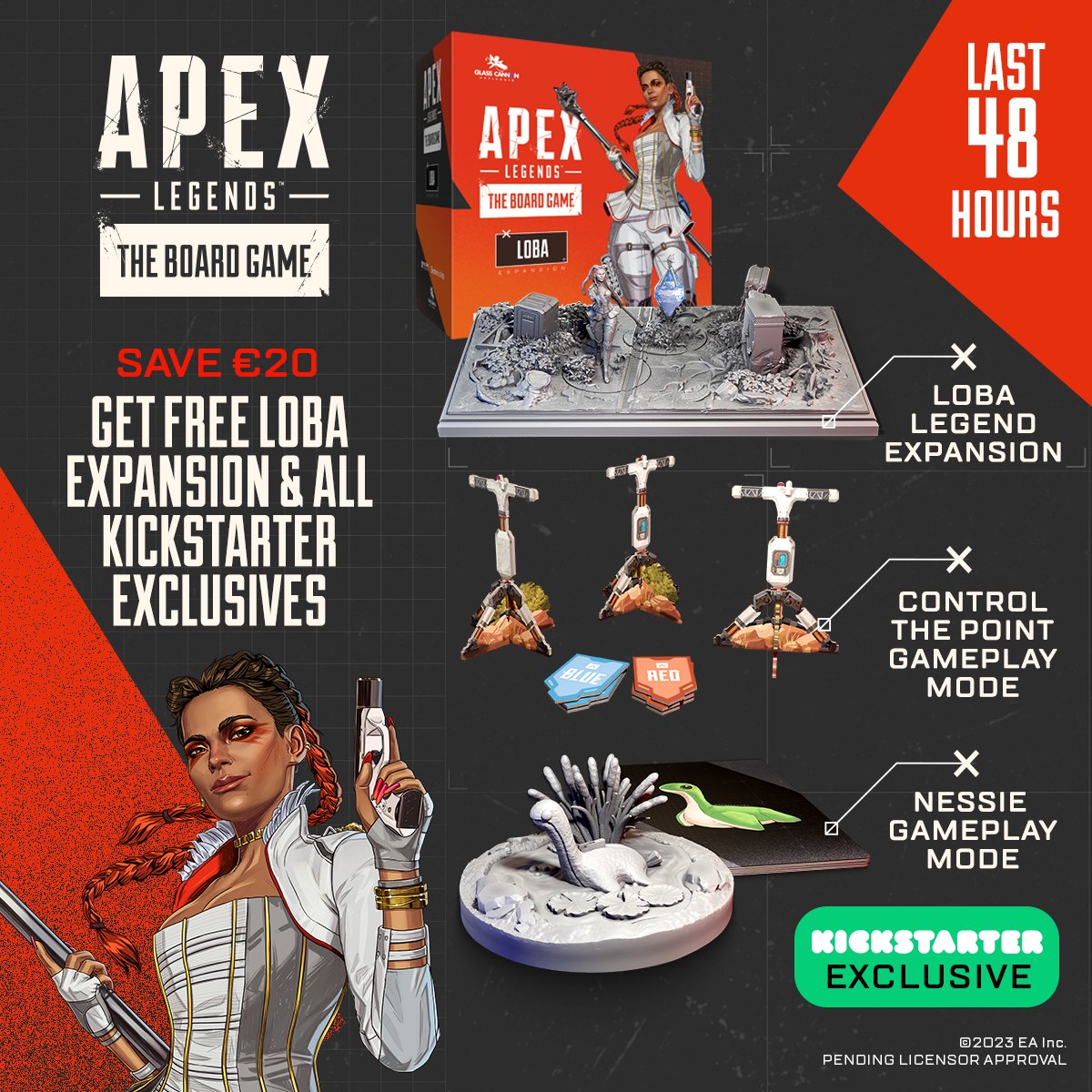 GCUtabletop's tweet photo. 🔥 Only 48h left to back #ApexLegends™: The Board Game and get your free, #Kickstarter exclusive #Loba Expansion, along with all unlocked stretch goals!💎 
https://t.co/MNlWXfZtfP

#BoardGames #Wargames  #Miniature  #ApexLegendsTabletop #GlassCannonUnplugged @playapex https://t.co/fkHKbgNdDC