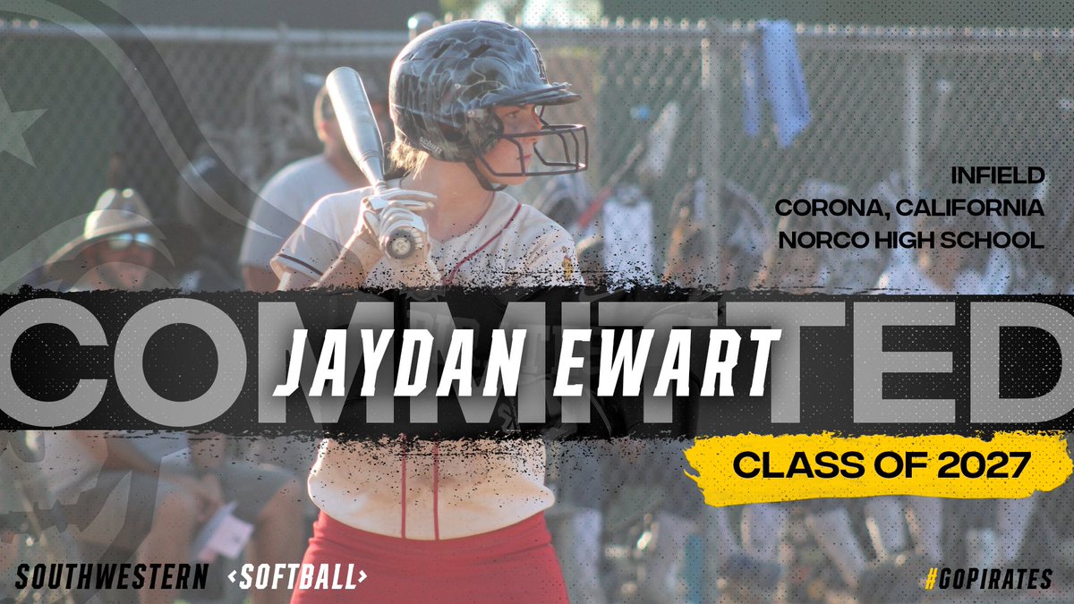 SUPiratesSB's tweet photo. Join us in welcoming Jaydan Ewart to the Pirate Softball family! Jaydan  is an infielder and is from Norco HS in California! #GoPirates 🏴‍☠️ https://t.co/JTazDQ0YuW
