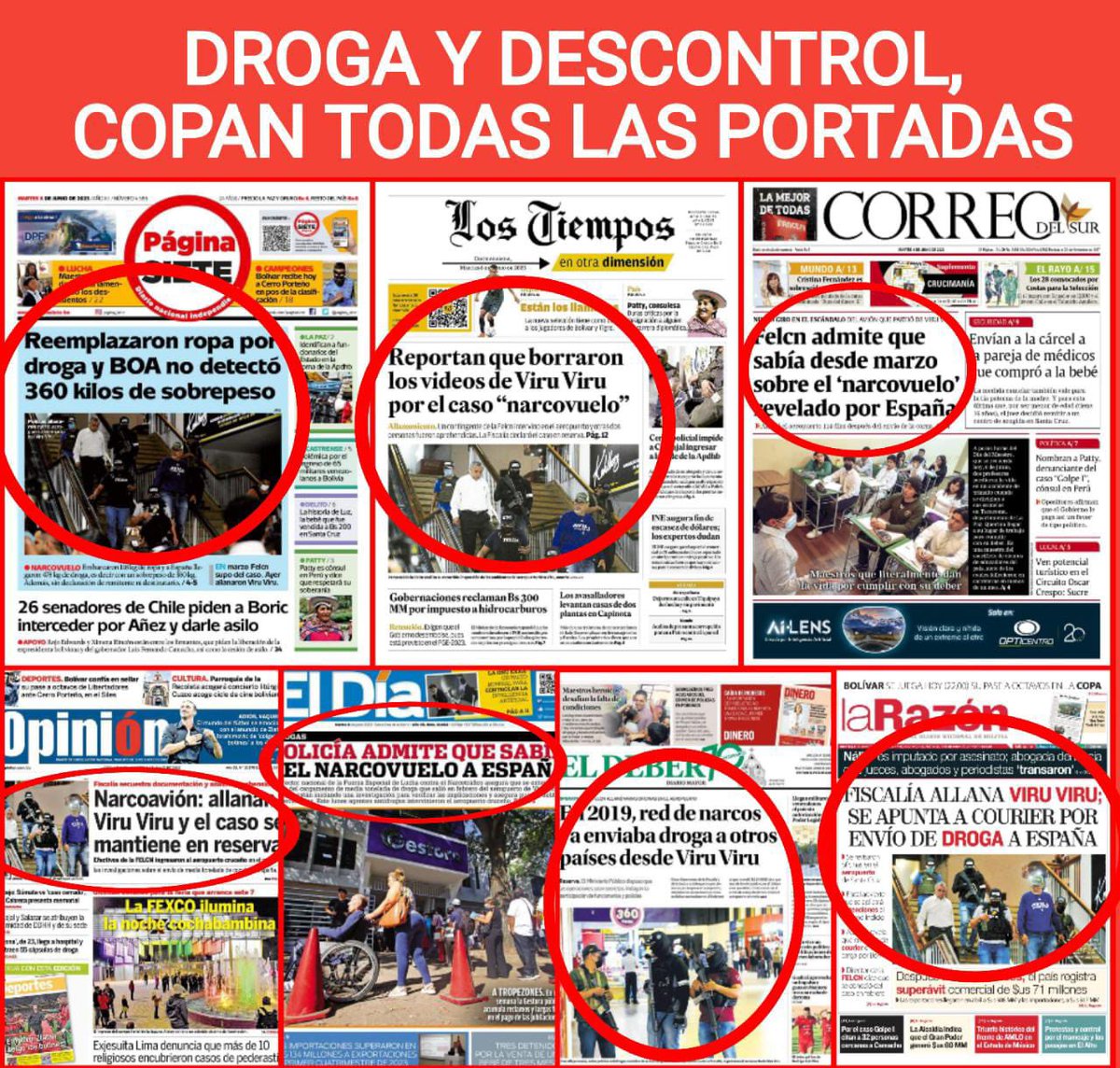 Droga y descontrol copan todas las portadas