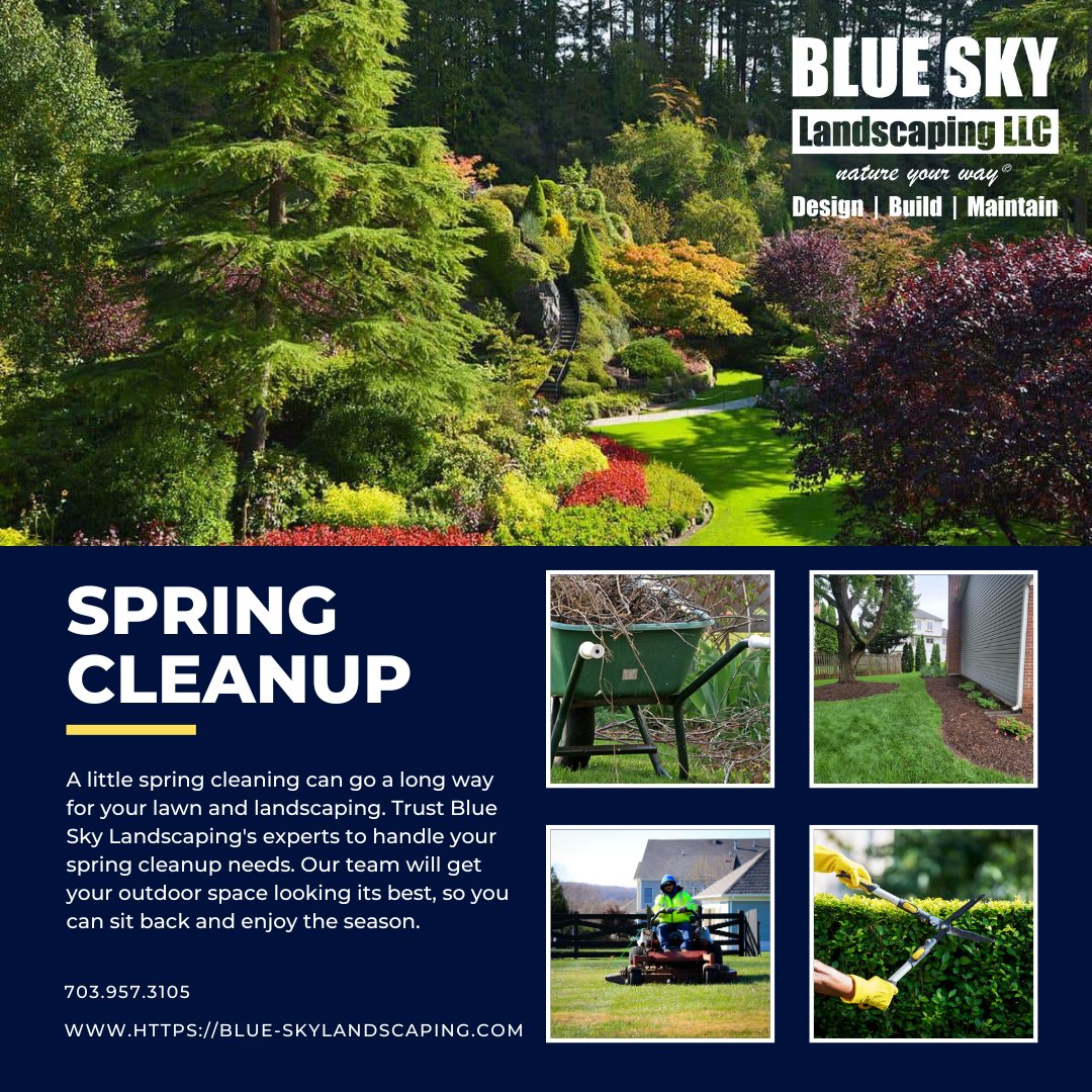 A little spring cleaning can go a long way for your lawn and landscaping. Trust Blue Sky Landscaping's experts to handle your spring cleanup needs. Our team will get your outdoor space looking its best, so you can sit back and enjoy the season.

#springcleanup #landscaping