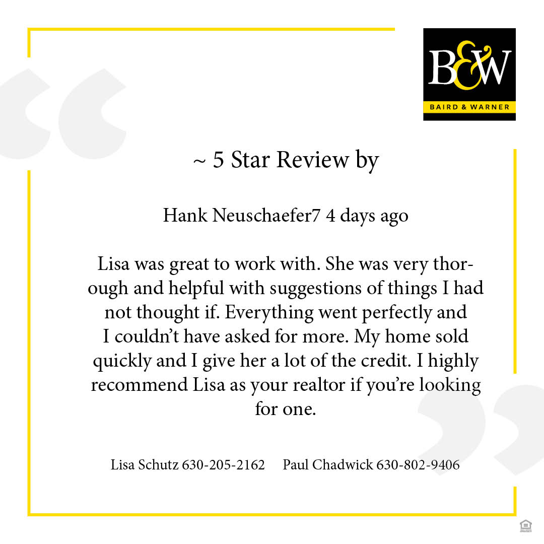 We'd like to give a special shout out to Hank for the wonderful 5 star review! 🙌 It was a delight collaborating w/you and we wish you nothing but success as you settle into your new home. 🏡
#ListwithLisa #PaulThePropertyPro #BairdWarner #GoogleReview #5Stars #TestimonialTuesday