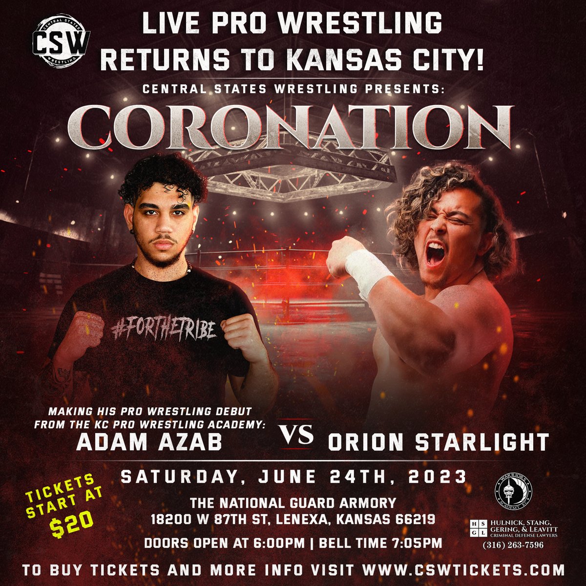 Central States Wrestling (@cswwrestlingkc) on Twitter photo 06/06/2023 Match Announcement!
June 24th will be a big night for The Tribe and the <a href="/KCWrestleSchool/">KC Pro Wrestling Academy</a> as one of the Academy's students and Tribe member Adam Azab makes his #prowrestling debut! Adam will have his work cut out as he faces Orion Starlight! Will the months and months 06/06/2023 Match Announcement!
June 24th will be a big night for The Tribe and the <a href="/KCWrestleSchool/">KC Pro Wrestling Academy</a> as one of the Academy's students and Tribe member Adam Azab makes his #prowrestling debut! Adam will have his work cut out as he faces Orion Starlight! Will the months and months