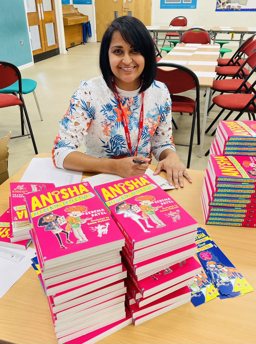 5 hours in the car, 3 fab sessions, over 200 books signed, 1 brilliant and very welcoming school. 1 slightly broken but happy exhausted author. Thanks for inviting me @thepinesprimary I had a great day with you all!