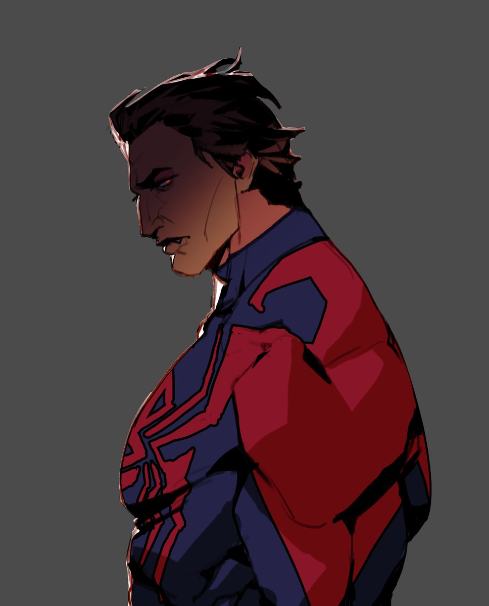 bluegiragi's tweet photo. what are you looking at? #MiguelOHara #SpiderVerse https://t.co/suEPgZm53V
