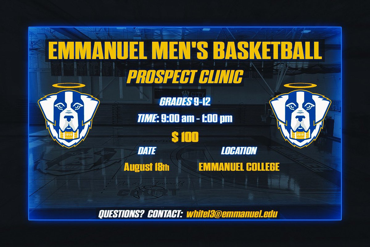 Excited to host our first ever prospect clinic! Come to Boston for the day to be seen by our coaches and players and enjoy what the city has to offer ! 

📍 | Boston, MA
📅 | Friday, August 18th 
⏱️ | 9am-1pm
⛹🏽‍♂️ | Grades 9th-12th Boys 

secure.touchnet.net/C20437_ustores…