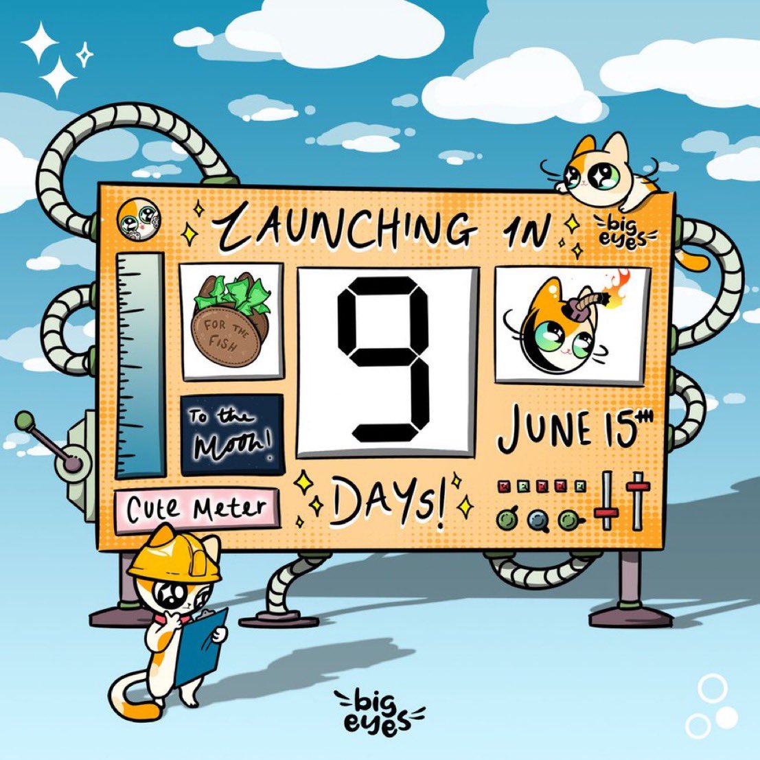 BigEyesCoinPR's tweet photo. Cute #BigEyes Launch Countdown update!

⏰ $BIG is launching in 9⃣ days on Uniswap + OKX + Poloniex!🙀

Cuteness to the moon!💵🚀

#BigEyesToTheMoon #Crypto #CryptoCommunity  #OKX   #uniswap #Poloniex https://t.co/XlWWF6nqPP