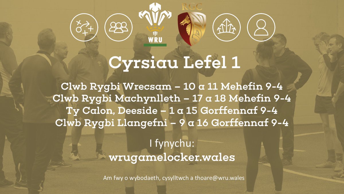 thoarecoached's tweet image. Places still available on WRU Level One coaching courses coming up across North Wales @wrexhamrfc @MachynllethRFC @TyCalonSport @CRLlangefni great opportunity for existing coaches to get upskilled and new volunteers qualified @RGCCymuned @WRU_Community