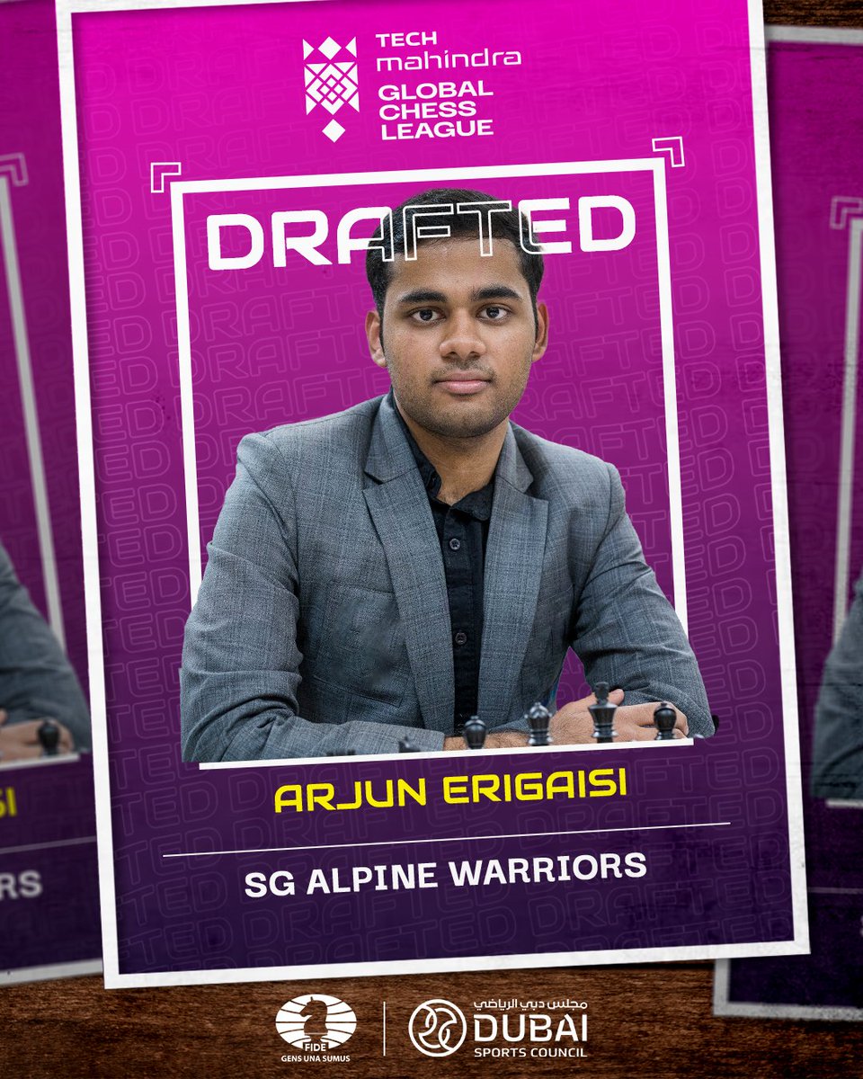 Gukesh and Arjun will play in the same team SG Alpine Warriors with Magnus Carlsen in the Global Chess League. 

Very excited to see them play together 🤩 @MagnusCarlsen @DGukesh @ArjunErigaisi