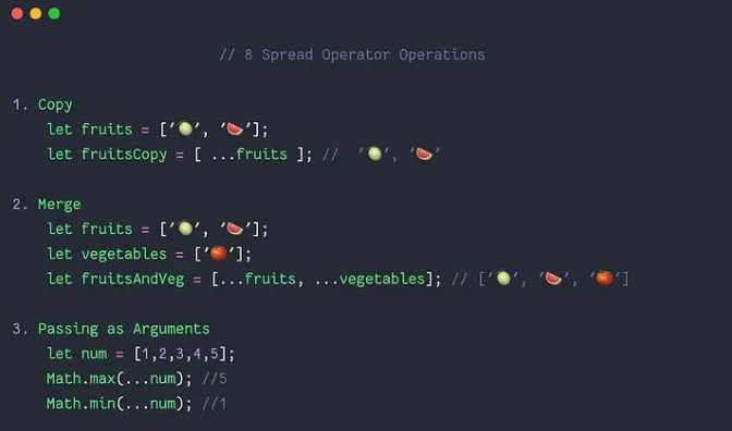 ShivBartaula's tweet image. 🔥 JavaScript Tip of the Day 🔥: Did you know you can use the spread operator (...) to clone an array? It's a handy way to create a new array with the same elements. Check out this code snippet and level up your JavaScript skills!
#webdevelopment #JavaScriptTips