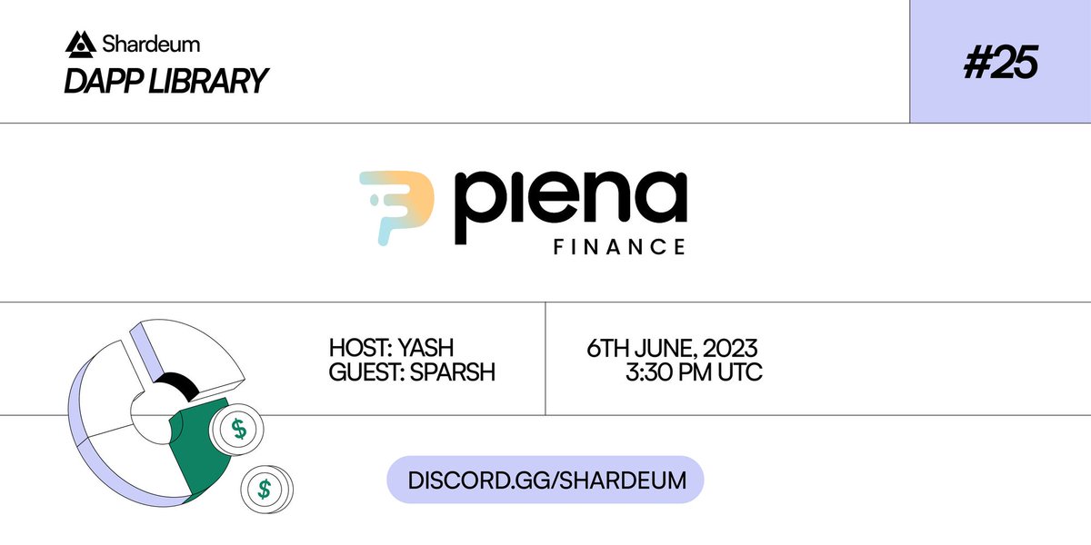 shardeum's tweet image. #DappLibrary #25: @PlenaFinance

@yashjhade meets @sparsh_plena to discuss the first self-custodial wallet on Shardeum to support account abstraction &amp;amp; watch its live demo.

Tune in today at 3:30 PM UTC 👉 discord.gg/shardeum