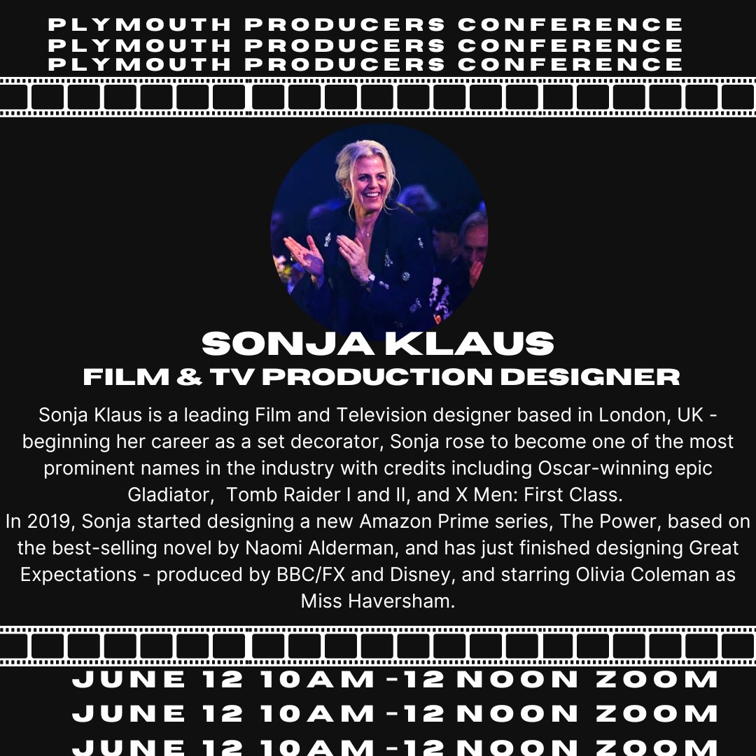 PLYMPRODUCERS's tweet photo. Kicking things off today with our first guest, Sonja Klaus! Sonja is a production designer within Film &amp; TV, and has several credits under her belt, including Gladiator, X Men: First Class and the recent BBC show Great Expectations! Join her at the event next week - link in bio! https://t.co/nvfeybEq4a