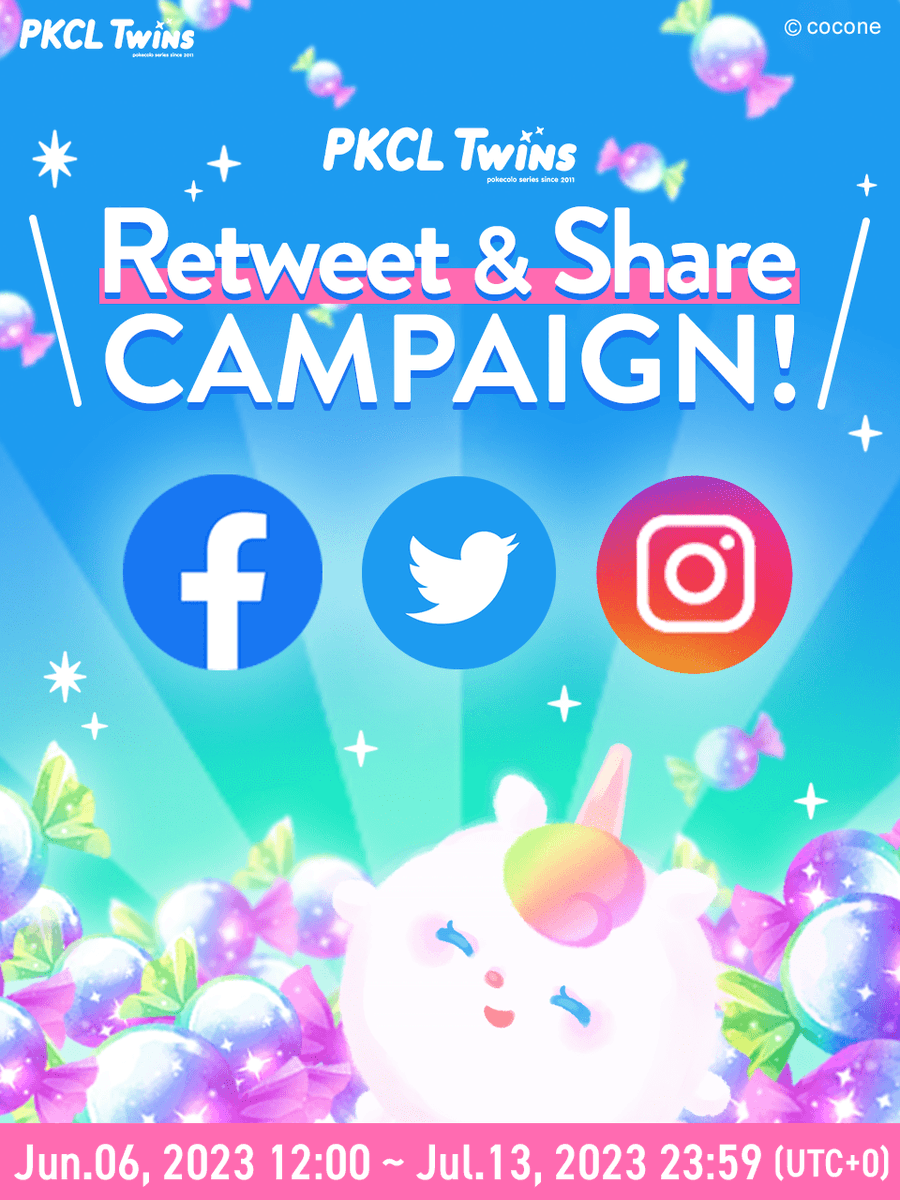 PKCLTwins's tweet photo. \🔄️Retweet &amp; Share Campaign!🔄️/

The more shares we get across our social media accounts, the bigger the reward!

+ 10 lucky participants will also get an extra reward of 6,000 Candy!

Also if we reach 3000 followers on any account, everyone will get 500 more 🍬!

#PKCLTwins https://t.co/G9eiJrLPrt