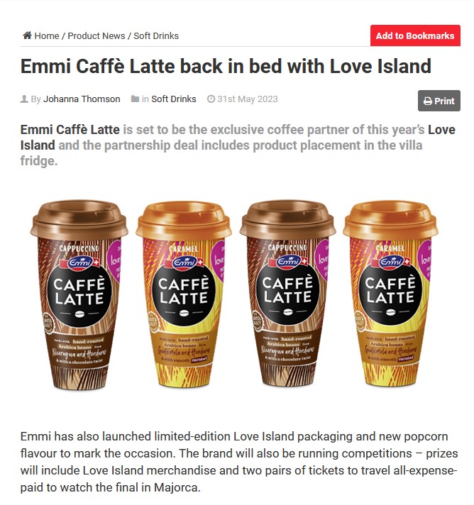 "The show resonates with our consumers and creates moments people  love, which is the perfect occasion to enjoy our coffee made with love..."

John Mulvey <a href="/UKcaffelatte/">Emmi CAFFÈ LATTE UK</a> <a href="/TalkingRetail/">TalkingRetail</a> 

on an exciting return to

#LoveIsland 

talkingretail.com/products-news/…