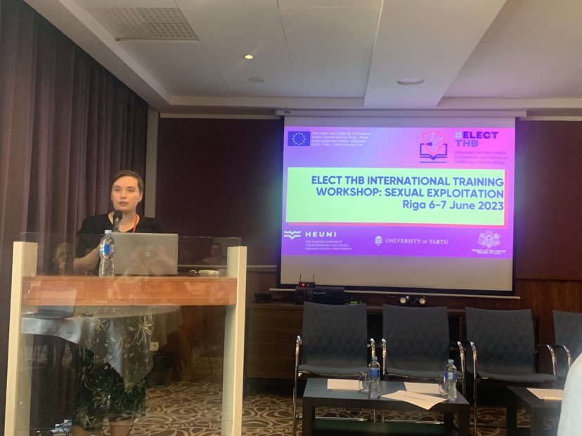 @Jokinen_A opening the #Elect-THB training workshop on investigating and prosecuting cases of human trafficking for sexual exploitation in Riga, Latvia!