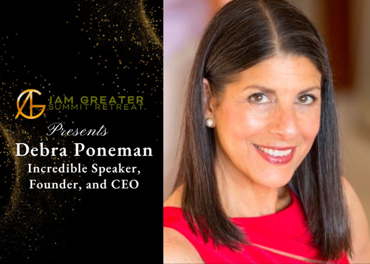 Brace yourself for the electrifying presence of Debra Poneman at the (IAG) I Am Greater Summit Retreat Oct 1-5, 2023. Get ready to unleash your greatness with Debra Poneman!🔥#DebraPoneman #TransformationalLeader #IgniteYourPotential